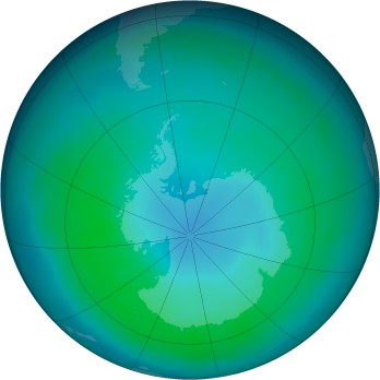 Antarctic ozone map for 2013-03